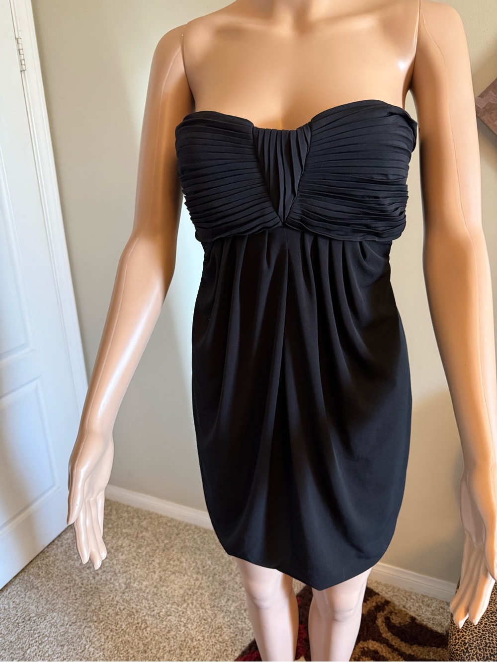 Love Tease Strapless Black Pleated Bust Little Dress
